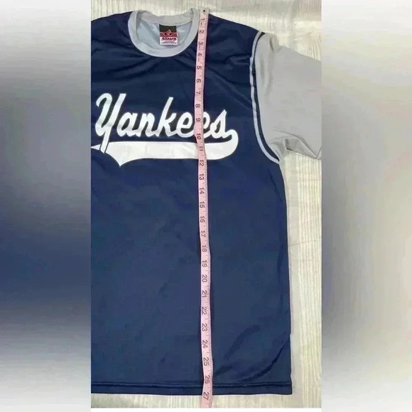 New York Yankees Shirt Men’s Size S Blue Gray Baseball Short Sleeve MLB dri fit - Picture 7 of 12